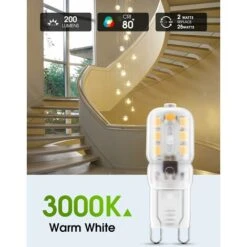 2W G9 Blanc Chaud 3000K, Ampoule LED, 25W Ampoule Halogène Équivalent, 230V AC 200lm, 360° Larges Faisceaux, Culot G9 Lot De 10 [Classe énergétique A+] H258 -OSRAM || EUROPALAMP Soldes Boutique 95979879 3