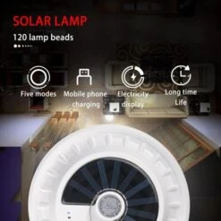Lanterne De Camping Solaire 120 Led Avec Télécommande, Batterie Rechargeable Par Usb, Dimmable, étanche Ipx7 -OSRAM || EUROPALAMP Soldes Boutique 96011459 3