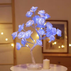Arbre Lumineux　Rose Fleur Arbre Chevet Lumières Noël Bonsaï Lampe USB Alimenté Par Pile Halloween Table Bureau Léger Saint Valentin Cadeau Chambre Décoration 16 Couleurs -OSRAM || EUROPALAMP Soldes Boutique 96337784 3
