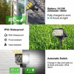 Balise Solaire　20 LED Lampe Solaire 3000K-6000K Lumiere Solaire Exterieur Lampe Solaire Jardin Avec IP65 étanche Sans Fil Spot Solaire Projecteur Solaire Applique Murale Éclairage De Sentiers（1pack） -OSRAM || EUROPALAMP Soldes Boutique 96339006 3