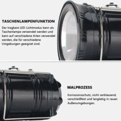 Lanterne Solaire　Lanterne De Camping à LED Solaire Et Lampe De Poche USB Pour Extérieur, Adaptée Pour Les Urgences, Les Tempêtes, Les Pannes, Les Lanternes Extérieures Portatives -OSRAM || EUROPALAMP Soldes Boutique 96339036 4