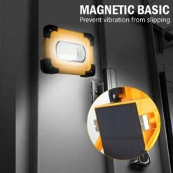 Projecteur Solaire　100W Projecteur LED Rechargeable 4 Modes Super Brillant Lampe De Travail Projecteur LED Portable Avec Solaire Lampe Chantier Pour Chantier, Camping, Pêche, éparation De Voiture, Bri -OSRAM || EUROPALAMP Soldes Boutique 96339403 5