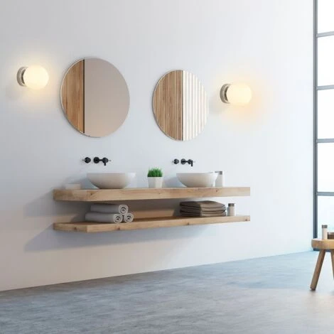 Applique Murale Avec Sphère En Verre Opale AVA Inspiration Flos IC C/W1- E27 - IP44 Chromé 4 Applique Murale Avec Sphère En Verre Opale AVA Inspiration Flos IC C/W1- E27 - IP44 Chromé – Image 2