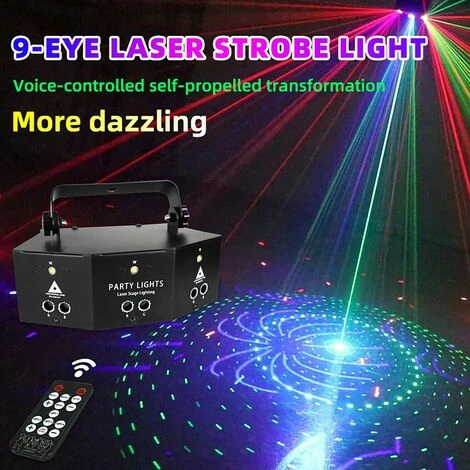 Télécommande 9-EYE RGB DMX Scan Projecteur Laser Lampe LED Strobe Stage DJ Party Lights Light-Wireless Party Lights Mariage Noël 5 Télécommande 9-EYE RGB DMX Scan Projecteur Laser Lampe LED Strobe Stage DJ Party Lights Light-Wireless Party Lights Mariage Noël – Image 3