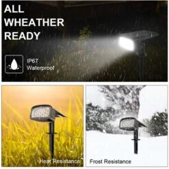 Projecteur Solaire D'extérieur, Lampe Solaire De Jardin étanche à 34 LED, Installation De Projecteur Solaire 2 En 1 à 3 Modes Pour Chemin De Patio, 2 PACK KAEJYIUT -OSRAM || EUROPALAMP Soldes Boutique 97013058 4