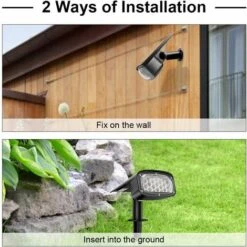 Projecteur Solaire D'extérieur, Lampe Solaire De Jardin étanche à 34 LED, Installation De Projecteur Solaire 2 En 1 à 3 Modes Pour Chemin De Patio, 2 PACK KAEJYIUT -OSRAM || EUROPALAMP Soldes Boutique 97013058 5