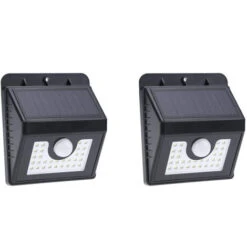 Lampe Solaire Extérieur, 2 Pack 30 LED Lumière Etanche éclairage Solaire Avec Détecteur De Mouvement De Sécurité Sans Fil Lampe Mural Pour Jardin