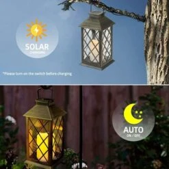 Lanterne De Jardin Solaire Extérieure，Lanterne Suspendue D'Halloween LED Lanterne à Bougie Sans Flamme Scintillante En Plastique Avec Décoration D'éclairage De Lanterne à énergie Solaire étanche -OSRAM || EUROPALAMP Soldes Boutique 97484698 3