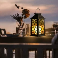 Lanterne De Jardin Solaire Extérieure，Lanterne Suspendue D'Halloween LED Lanterne à Bougie Sans Flamme Scintillante En Plastique Avec Décoration D'éclairage De Lanterne à énergie Solaire étanche -OSRAM || EUROPALAMP Soldes Boutique 97484698 5