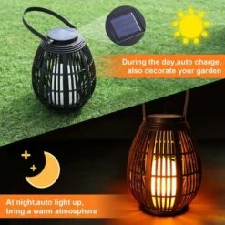 Lanterne Solaire Exterieur Lanterne Solaire Bougie LED Décorative Étanche Lampe Suspendue Lumières Jardin Pour Garden Patio Pelouse Porche Fête -OSRAM || EUROPALAMP Soldes Boutique 97516386 2