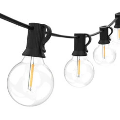 Guirlande Lumineuse LED D'extérieur, Guirlande Lumineuse De Jardin Avec 2 Ampoules De Rechange, Guirlande Lumineuse Intérieure/extérieure Pour Jardin, Terrasse, Mariages, Fêtes, Blanc Chaud