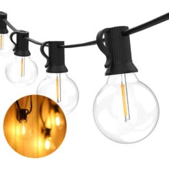 Guirlande Lumineuse LED D'extérieur, Guirlande Lumineuse De Jardin Avec 2 Ampoules De Rechange, Guirlande Lumineuse Intérieure/extérieure Pour Jardin, Terrasse, Mariages, Fêtes, Blanc Chaud -OSRAM || EUROPALAMP Soldes Boutique 97732641 3