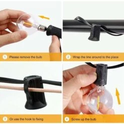 Guirlande Lumineuse LED D'extérieur, Guirlande Lumineuse De Jardin Avec 2 Ampoules De Rechange, Guirlande Lumineuse Intérieure/extérieure Pour Jardin, Terrasse, Mariages, Fêtes, Blanc Chaud -OSRAM || EUROPALAMP Soldes Boutique 97732641 4