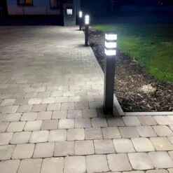 Borne Pyramide 48 Led Noire PYR–80N - 230V - Hauteur 80 Cm - 1500 Lumens -OSRAM || EUROPALAMP Soldes Boutique 97852267 3