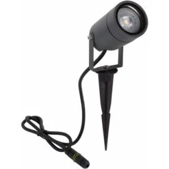 LECHUANG Spot Extérieur LED Avec Piquet, Spot Jardin GU10 IP65 Avec Boîte De Dérivation Etanche IP68 Blanc Chaud 3000k Lampe Pour Jardin Chemin Arbustes Plantes Pelouse, Aluminium, Gris Foncé [Classe