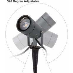LECHUANG Spot Extérieur LED Avec Piquet, Spot Jardin GU10 IP65 Avec Boîte De Dérivation Etanche IP68 Blanc Chaud 3000k Lampe Pour Jardin Chemin Arbustes Plantes Pelouse, Aluminium, Gris Foncé [Classe -OSRAM || EUROPALAMP Soldes Boutique 98403140 4