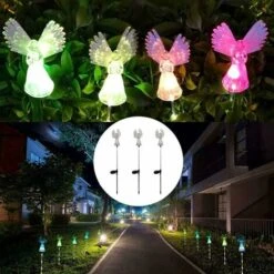 Lumière Solaire Ange, Paquet De 2 Dehors De Angel Chemin Lumières De Pieu Ailes Lumineuses Colorées Lampes Ornements De Jardin éclairage Décoratif (Paquet De 2) -OSRAM || EUROPALAMP Soldes Boutique 98442066 3