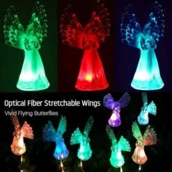 Lumière Solaire Ange, Paquet De 2 Dehors De Angel Chemin Lumières De Pieu Ailes Lumineuses Colorées Lampes Ornements De Jardin éclairage Décoratif (Paquet De 2) -OSRAM || EUROPALAMP Soldes Boutique 98442066 4