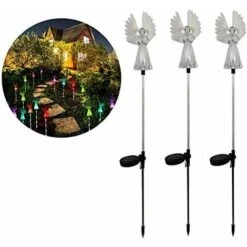 Lumière Solaire Ange, Paquet De 2 Dehors De Angel Chemin Lumières De Pieu Ailes Lumineuses Colorées Lampes Ornements De Jardin éclairage Décoratif (Paquet De 2) -OSRAM || EUROPALAMP Soldes Boutique 98442066 5