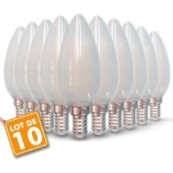 Lot De 10 Ampoules LED E14 Opaque 4W Eq 40W 470lm Température De Couleur: Blanc Neutre 4000K -OSRAM || EUROPALAMP Soldes Boutique 9852746 2