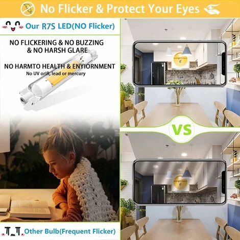 2 Pièces R7S LED 118mm Dimmable 20W Blanc Naturel 4500K Sans Scintillement, Linéaire Ampoule LED R7S 118mm Remplacer Lampe Halogène 6 2 Pièces R7S LED 118mm Dimmable 20W Blanc Naturel 4500K Sans Scintillement, Linéaire Ampoule LED R7S 118mm Remplacer Lampe Halogène – Image 4
