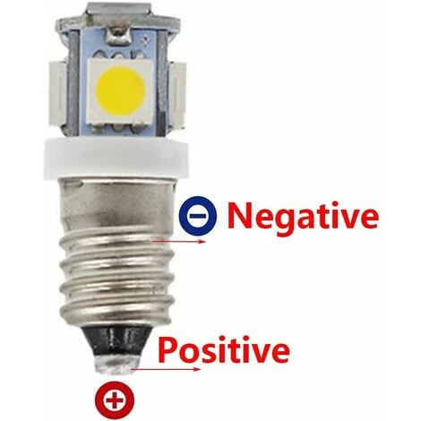 Lot De 10 Ampoules LED E10 9 V Blanc Froid 5SMD 5 W (blanc Froid, 9 V) STOL 4 Lot De 10 Ampoules LED E10 9 V Blanc Froid 5SMD 5 W (blanc Froid, 9 V) STOL – Image 2
