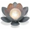 Lot De 2 Fleurs De Lotus Solaire Lampe Solaire De Jardin Blanc Chaud