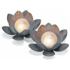 Lot De 2 Fleurs De Lotus Solaire Lampe Solaire De Jardin Blanc Chaud -OSRAM || EUROPALAMP Soldes Boutique 99452119 3