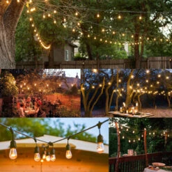 Guirlande Lumineuse 15M Extérieur 15 Bulbes Jaune15 M Guirlande Guinguette IP44 étanche Pour Noel Taverne Jardin Fête Classe énergétique A+ ,2 Ampoules Offertes - Noir -OSRAM || EUROPALAMP Soldes Boutique 9954527 5