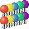Lot De 10 Ampoules LED B22 2W ,ampoule écoénergétique Colorée Couleur,Ampoule De Noël,Ampoules Guirlande Rouge, Jaune, Bleu, Vert, Violet, (équivalent 20W) [Classe énergétique G] -OSRAM || EUROPALAMP Soldes Boutique 99623868 1