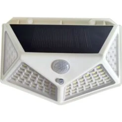 Lot De 2 Projecteurs Solaire Blanc Avec Détecteur De Mouvement 1000 Lumens 270 Degrès